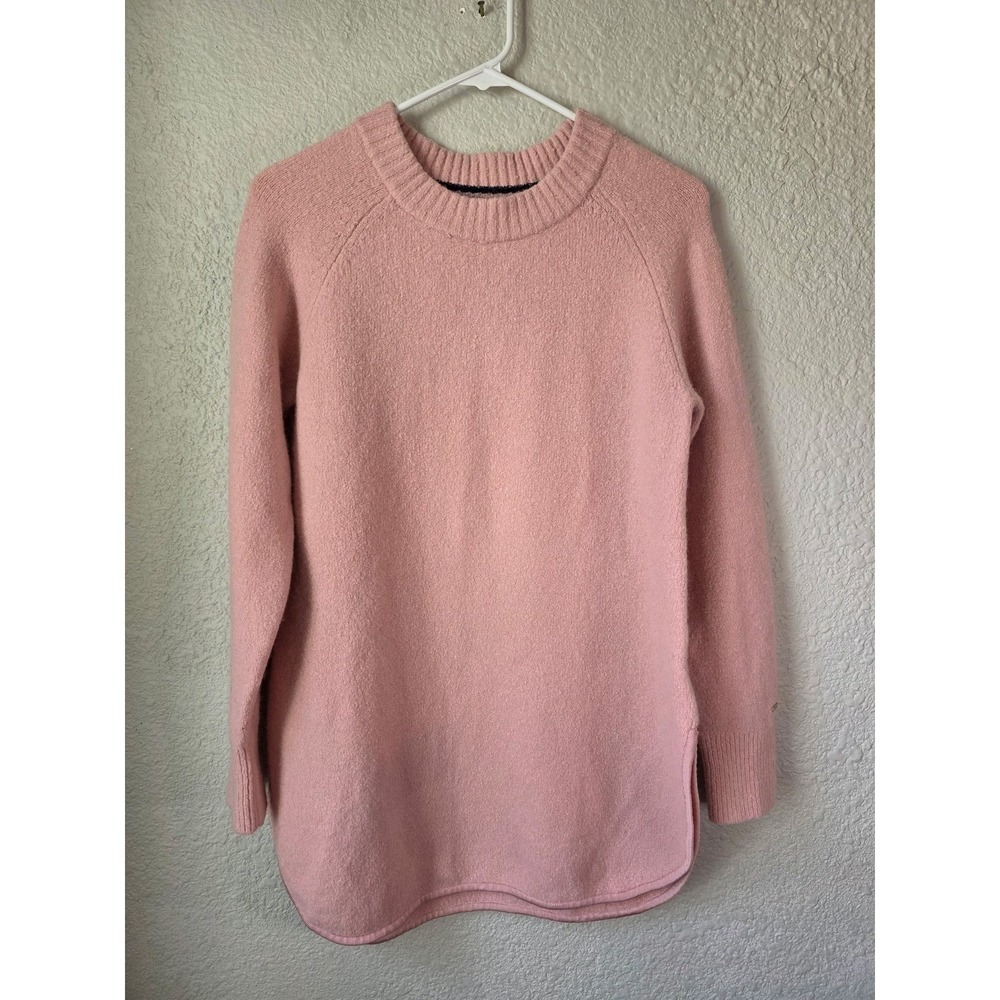 Tommy Hilfiger Pink Wool Blend Ribbed Knit Long Sleeve Sweater Tunic Size M